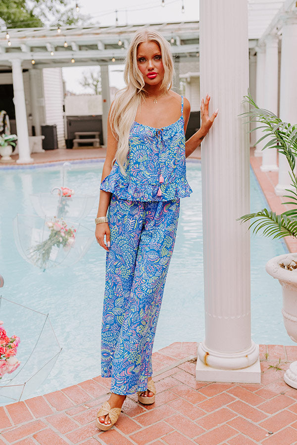 Set For Vacay Tank in Cobalt Blue Image - 1
