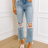 Lovervet Callie High Waist Distressed Ankle Flare Image - 1