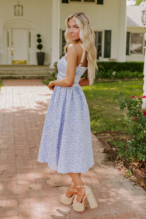 Garden Gorgeous Jacquard Midi in Blue Image - 3