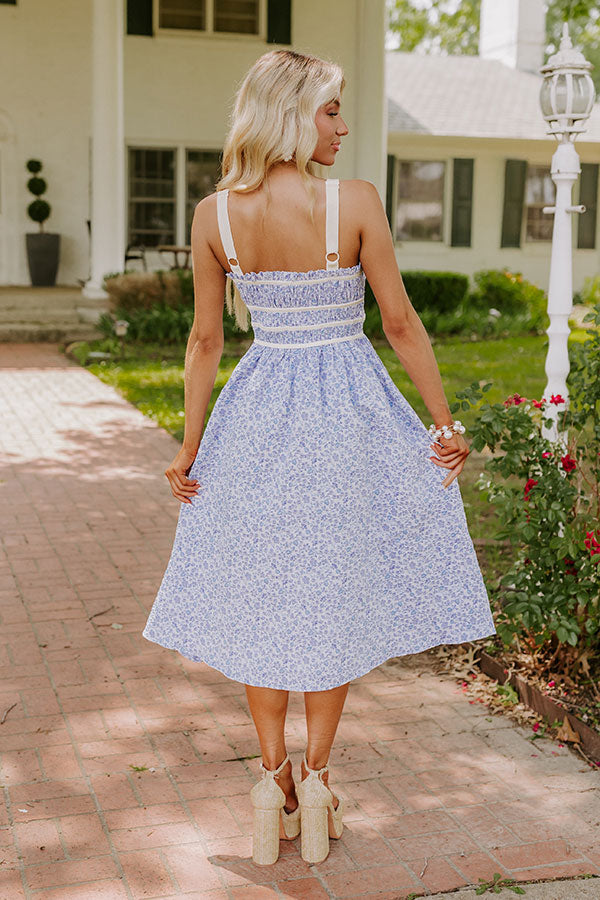 Garden Gorgeous Jacquard Midi in Blue Image - 5
