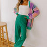 The Adriana High Waist Wide Leg Jean in Emerald Image - 1