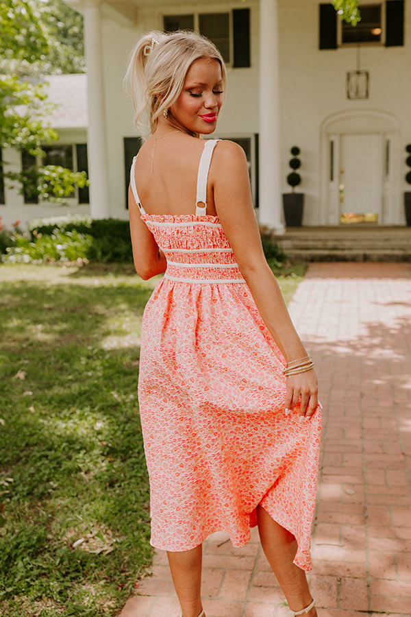Garden Gorgeous Jacquard Midi in Peach Image - 3
