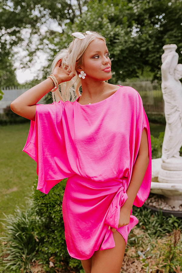 Summer Cocktail Party Mini Dress in Hot Pink Image - 1