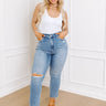 Lovervet Lainey High Waist Distressed Straight Leg Jean Curves Image - 1