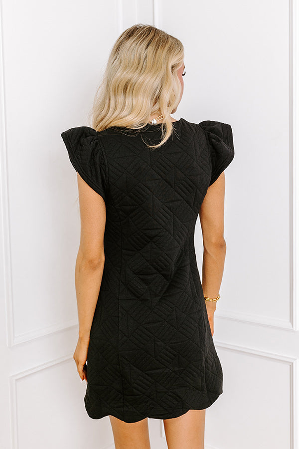 Uptown Party Quilted Mini Dress in Black Image - 4