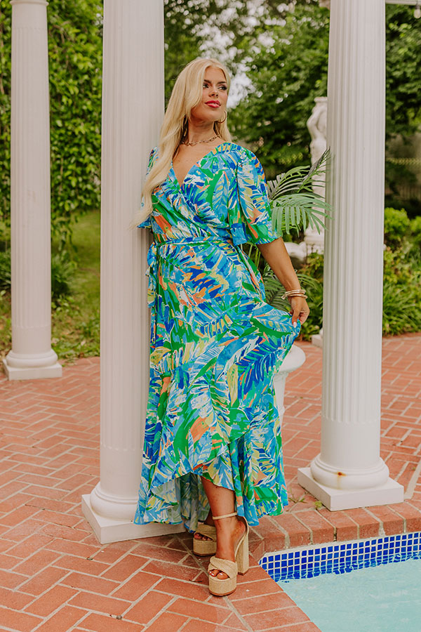 Party In Paradise Wrap Maxi Dress Curves Image - 3