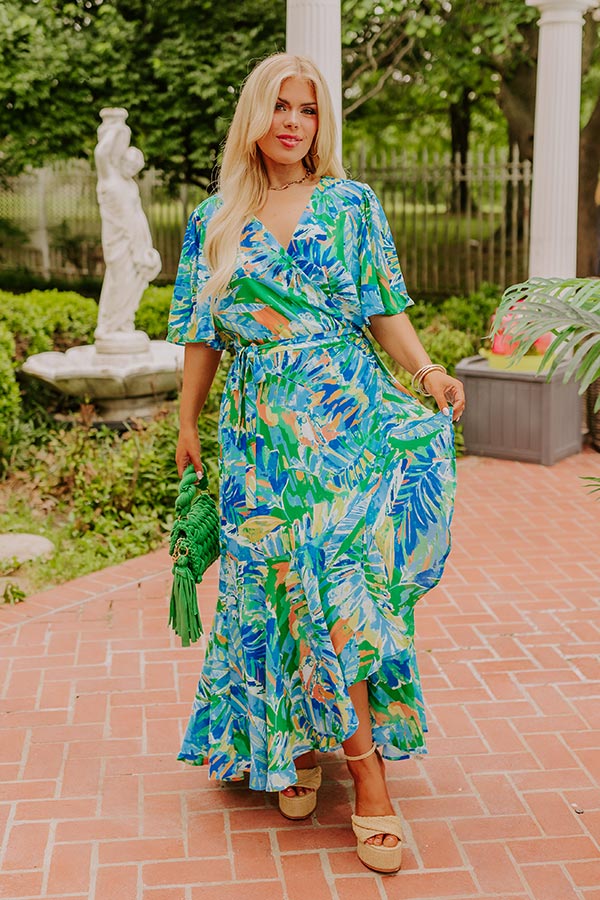 Party In Paradise Wrap Maxi Dress Curves Image - 2
