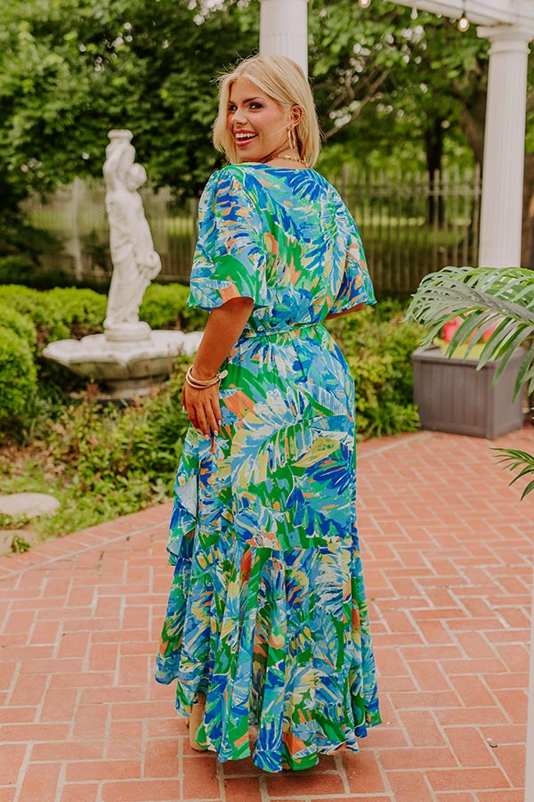 Party In Paradise Wrap Maxi Dress Curves Image - 4