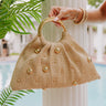 Harper Woven Studded Purse in Natural Image - 1