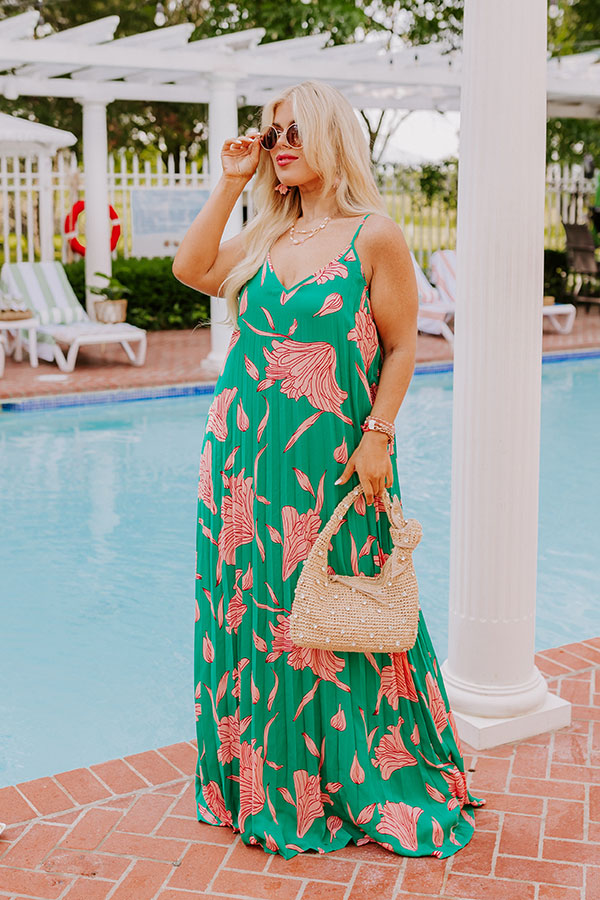 Vibrant Moment Floral Maxi Dress in Jade Curves Image - 1