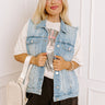 Risen Violet Distressed Denim Vest Curves Image - 1