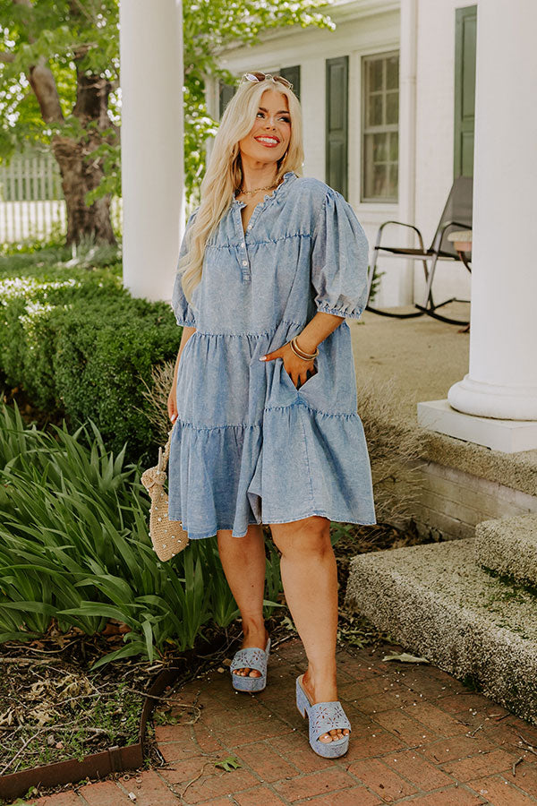 Downtown Daze Chambray Mini Dress Curves Image - 1
