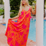 Vibrant Moment Floral Maxi Dress in Tangerine Image - 1