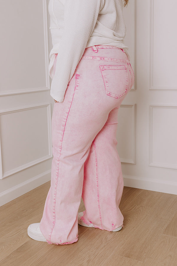 RISEN Emilia High Waist Acid Wash Wide Leg Jean Curves Image - 4