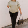 Central Park Stroll Shift Top in Sage Curves Image - 1