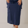 Central Park Stroll High Waist Cargo Skirt in Navy Curves Image - 1