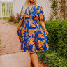 Cruise Trip Ready Floral Mini Dress in Royal Blue Curves Image - 1