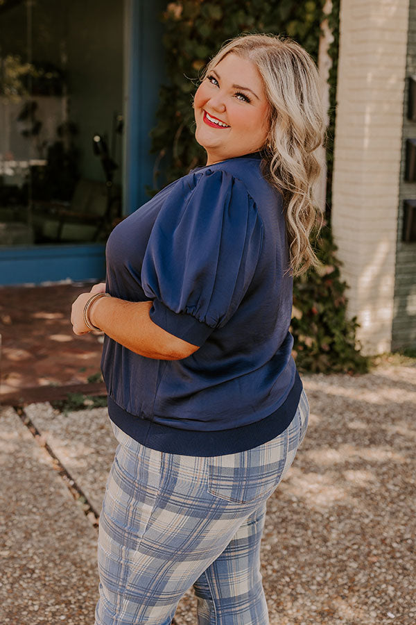 Central Park Stroll Shift Top in Navy Curves Image - 3