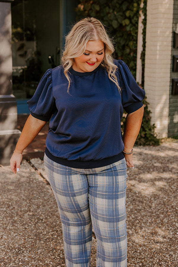 Central Park Stroll Shift Top in Navy Curves Image - 1