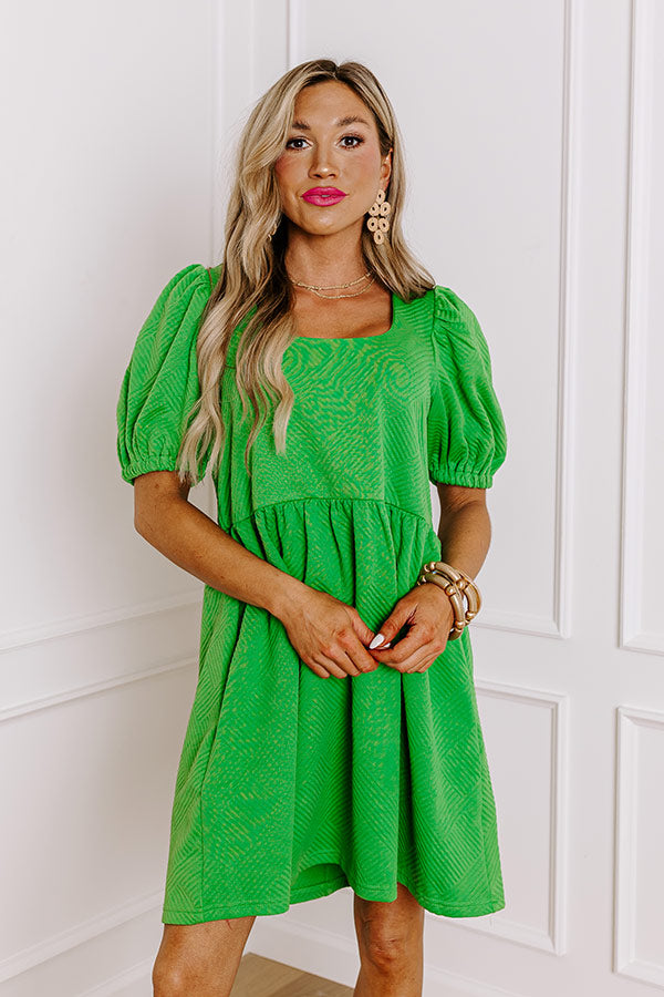 Sweet Gesture Babydoll Mini Dress in Green Image - 2
