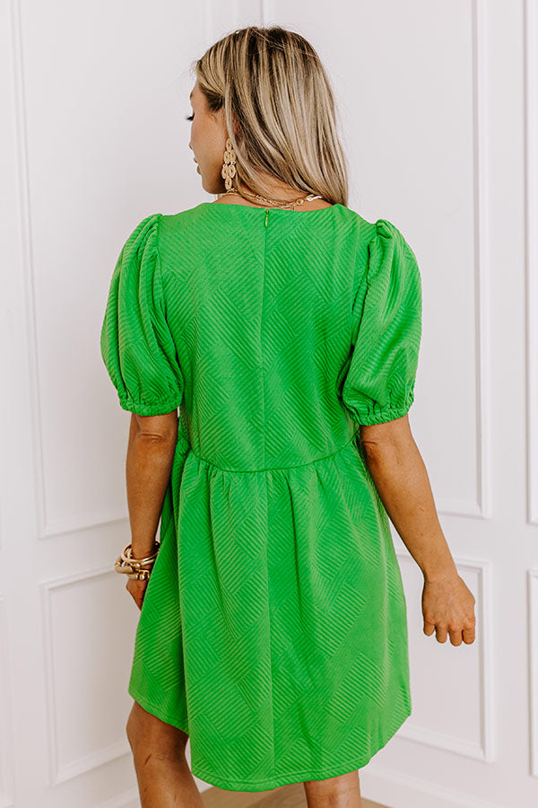 Sweet Gesture Babydoll Mini Dress in Green Image - 5