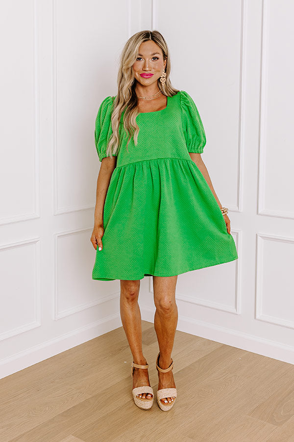 Sweet Gesture Babydoll Mini Dress in Green Image - 1