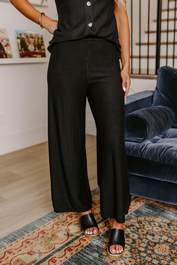 Uptown Brunch High Waist Knit Pants in Black Image - 1