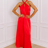 Bali Date Night Satin Maxi Dress in Red Image - 1