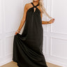 Bali Date Night Satin Maxi Dress in Black Image - 1