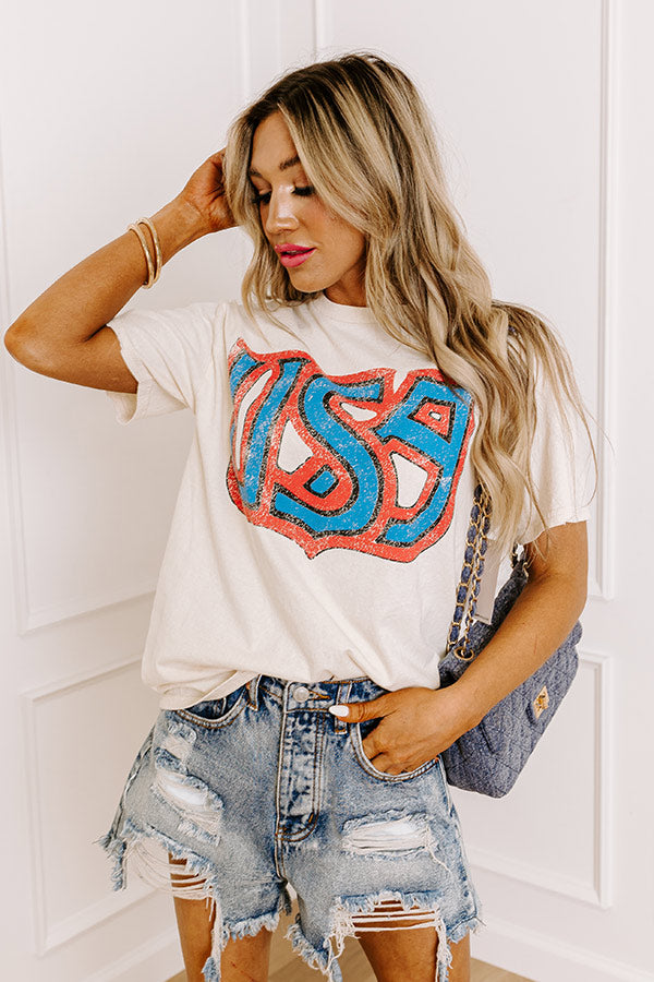 USA Vintage Graphic Tee Image - 4