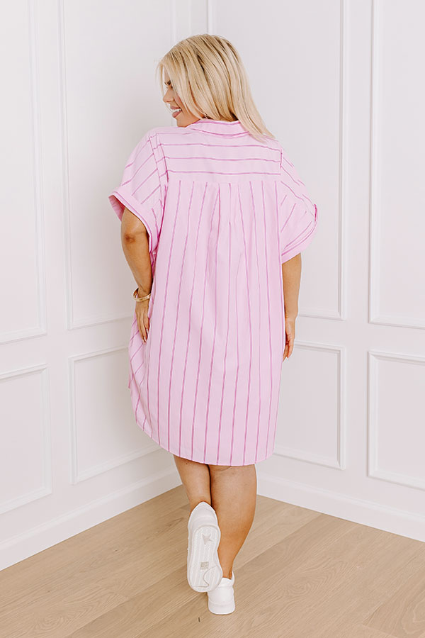 Yacht Club Stripe Mini Dress in Pink Curves Image - 5