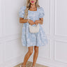 Cheerful Charm Jacquard Mini Dress in Airy Blue Image - 1