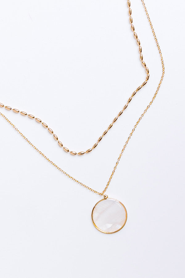 Catalina Coastline Layered Necklace in Ivory Image - 2
