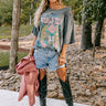 World Tour Oversized Distressed Tee in Charcoal Image - 1