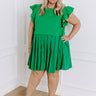 Country Club Meet Up Mini Dress in Green Curves Image - 1