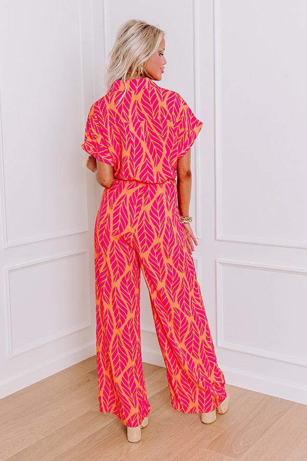 Set For Vacay Jumpsuit in Hot Pink Image - 3