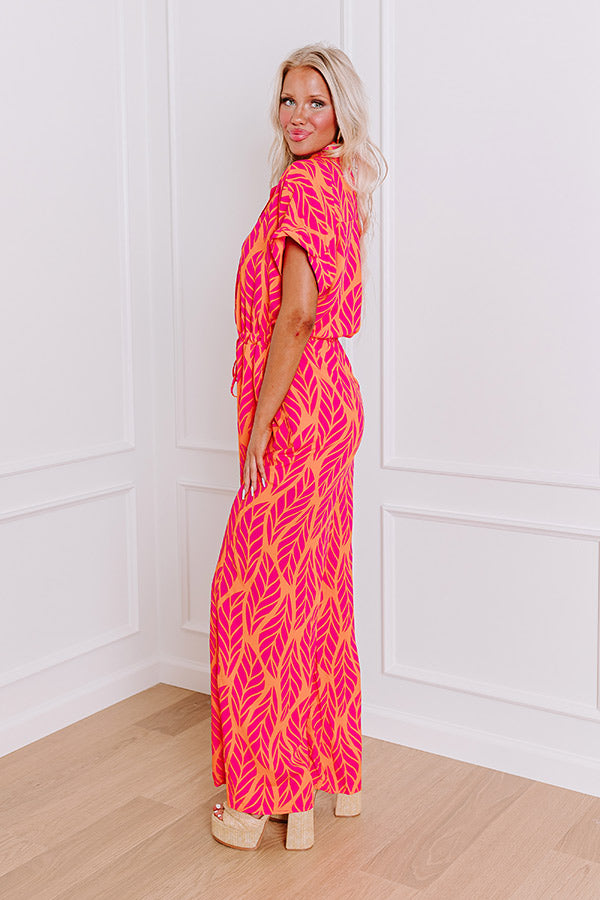 Set For Vacay Jumpsuit in Hot Pink Image - 2
