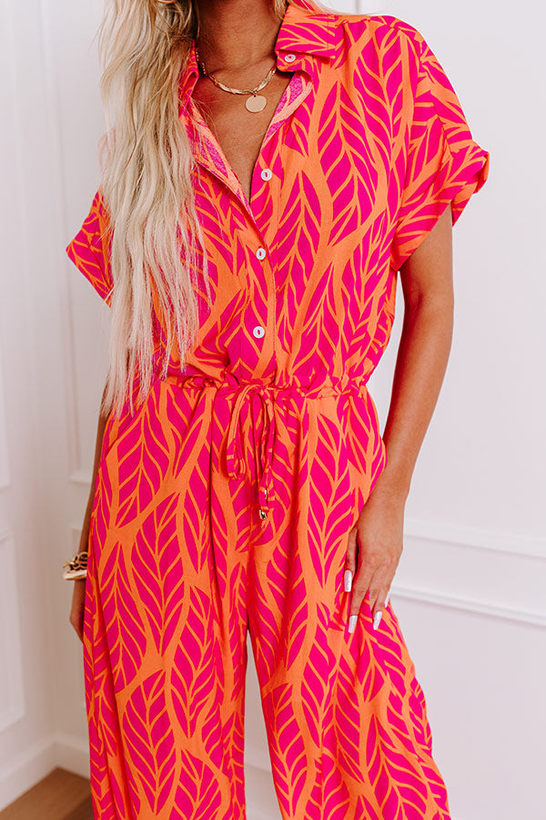 Set For Vacay Jumpsuit in Hot Pink Image - 4