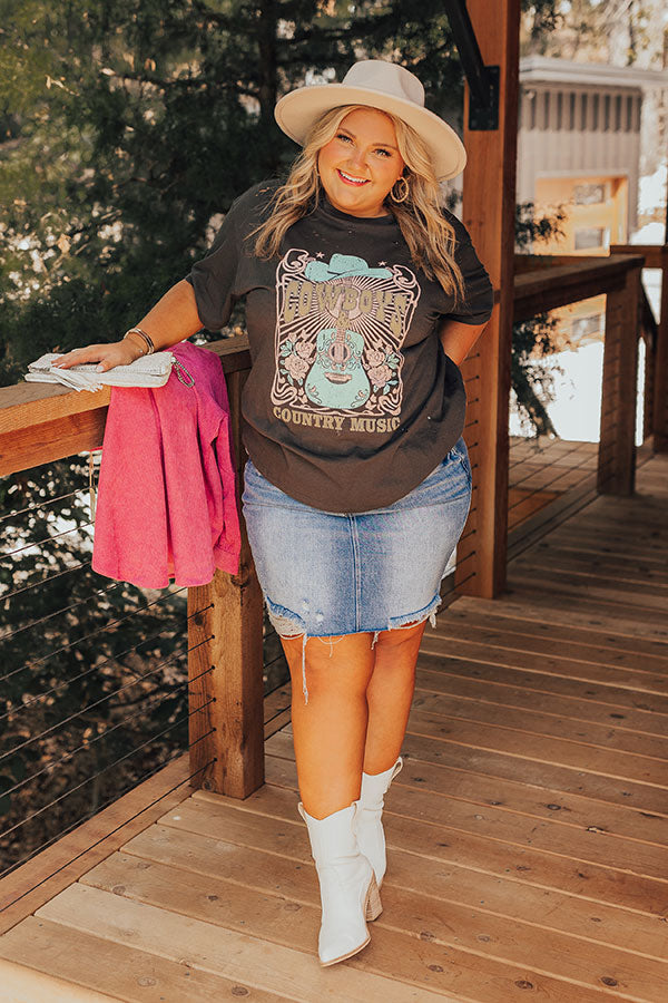 Cowboys and Country Music Distressed Boyfriend Tee Curves Image - 2