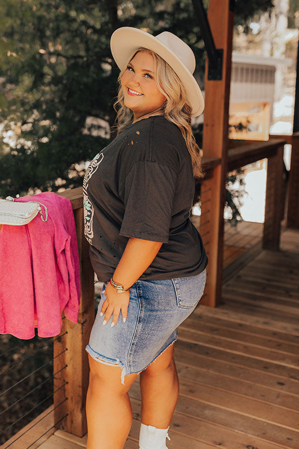 Cowboys and Country Music Distressed Boyfriend Tee Curves Image - 3