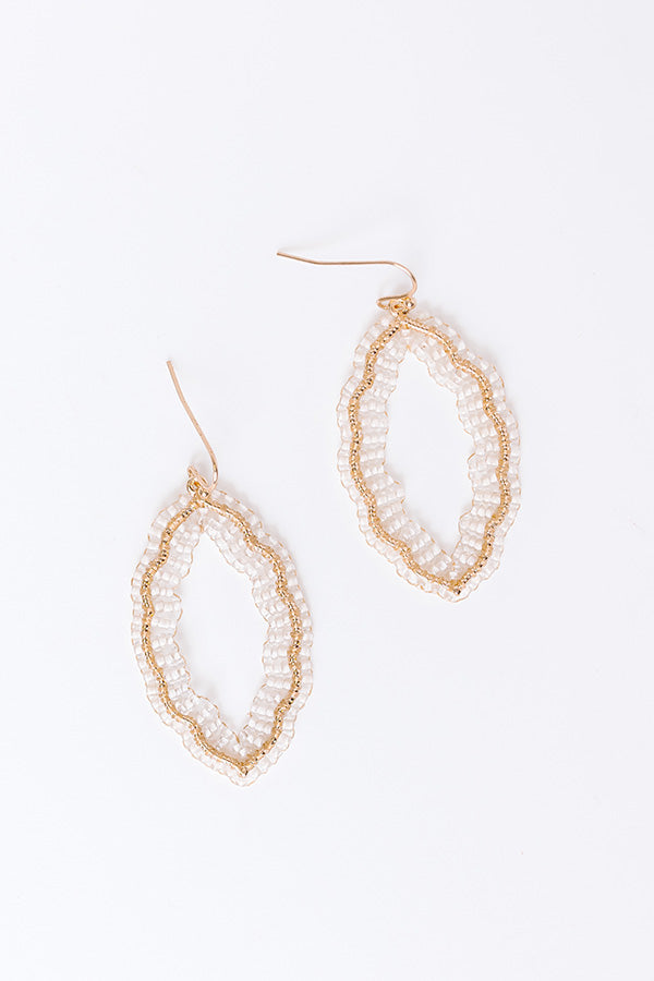 Show Stopper Beaded Earrings in Ivory Image - 1