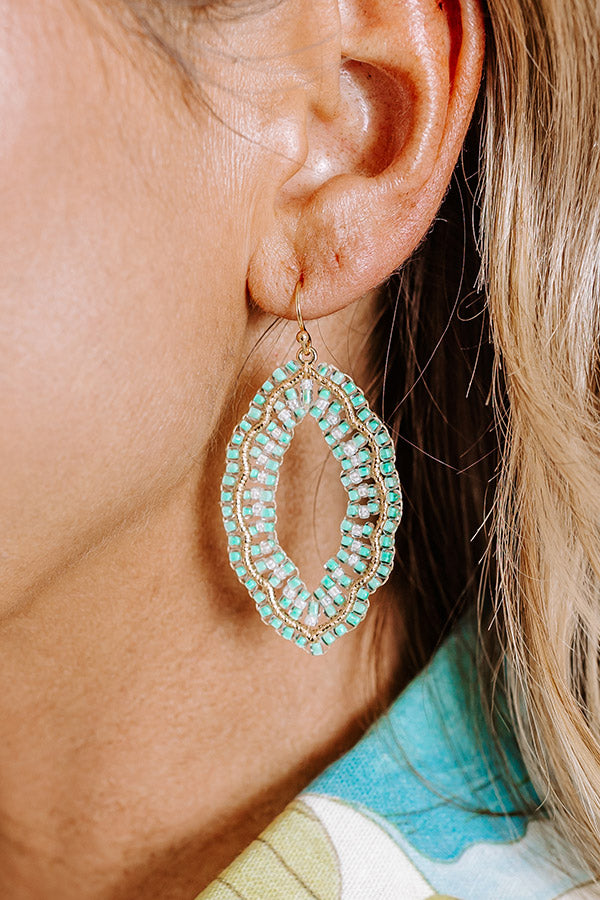 Show Stopper Beaded Earrings in Mint Image - 3