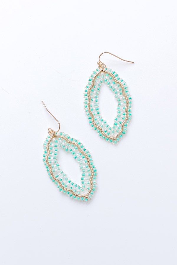 Show Stopper Beaded Earrings in Mint Image - 1