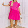 Country Club Meet Up Mini Dress in Hot Pink Curves Image - 1