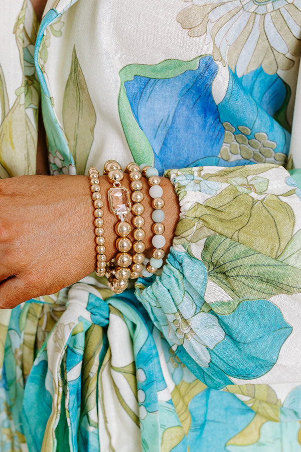 All The Glam Stretch Bracelet Set in Sage Image - 2