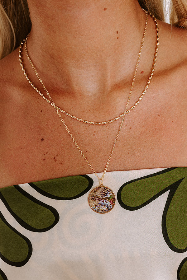 Catalina Coastline Layered Necklace in Abalone Shell Image - 2