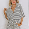 Yacht Club Cutie Stripe Romper in Black Image - 1