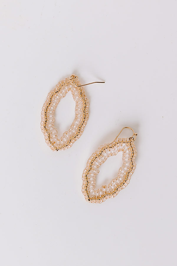 Show Stopper Beaded Earrings in Champagne