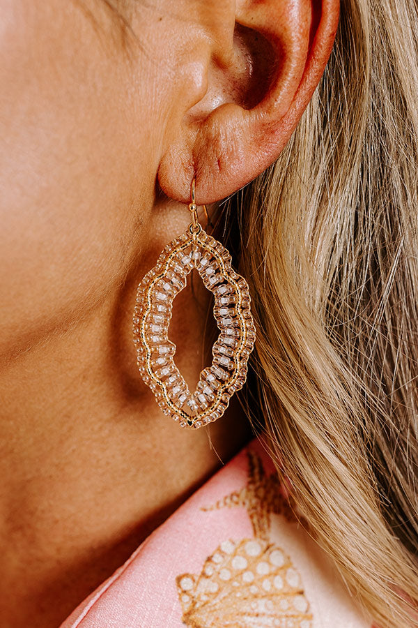 Show Stopper Beaded Earrings in Champagne Image - 3