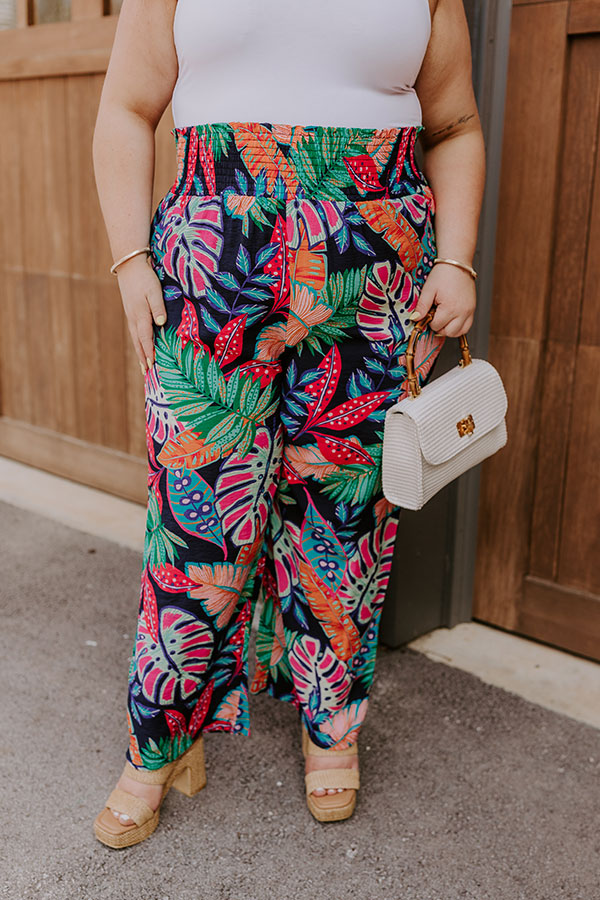 Spotted Under The Palms High Waist Pants Curves Image - 2